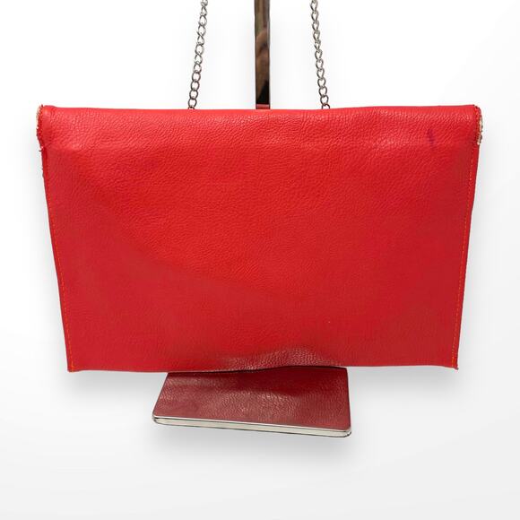 00s WB Vintage Red Chain Link Crossbody Purse - Picture 3 of 9